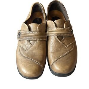 Earth Savin Dark Grey Leather Comfort Shoes Adjustable Strap‎ Womens Size 8B